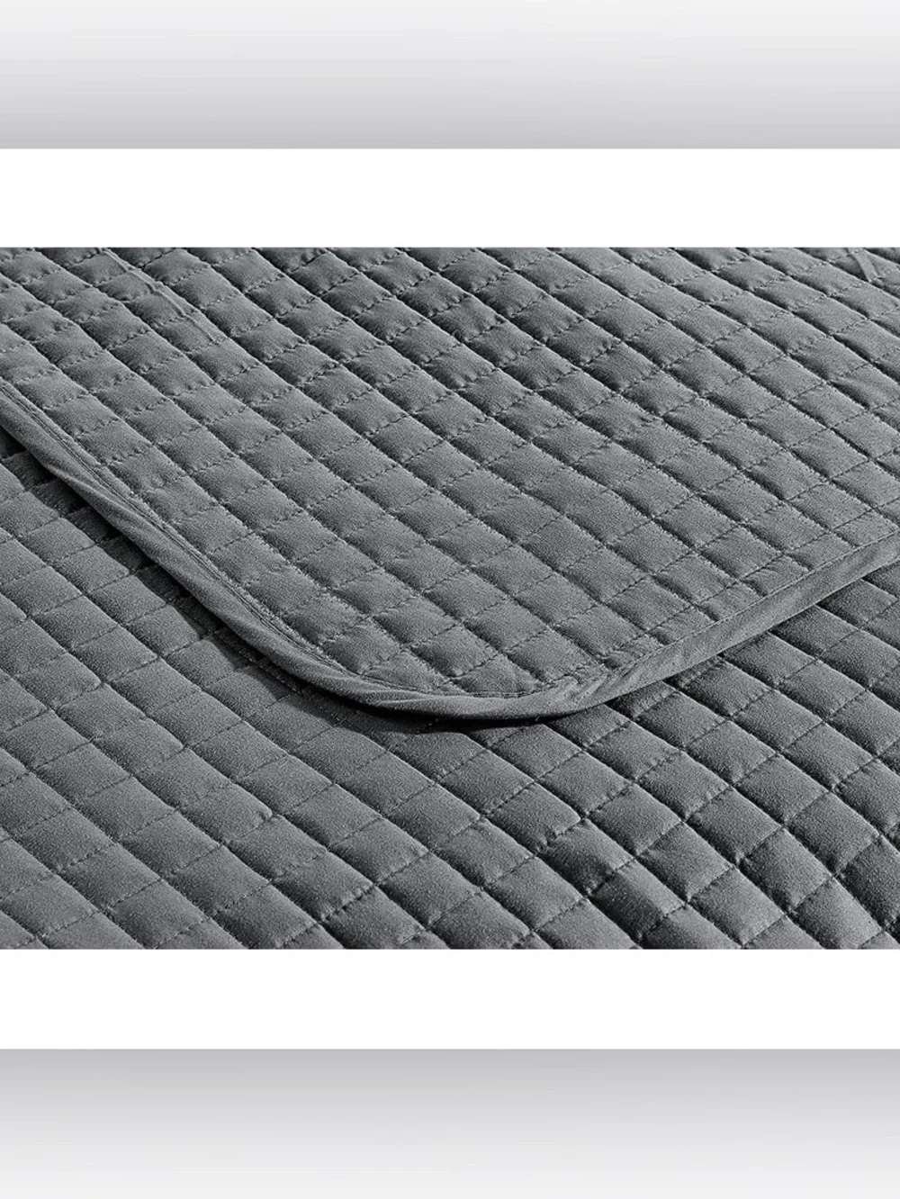 Gray Quilted Queen 3 piece Bedspread Set
